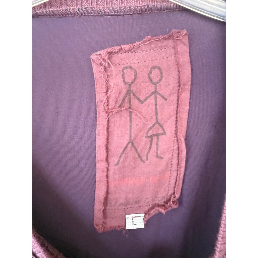 Johnny Was Peter & Greta Biya Large Purple eggplant Velvet Tunic Boho Longline - Picture 3 of 11